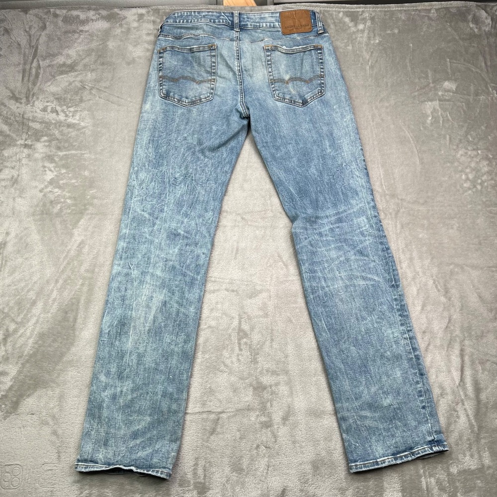 American Eagle Jeans Mens 30x34 Fit 30x32 Blue Original Straight Leg Faded Denim